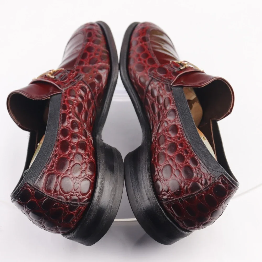 Allen Edmonds Mens Malibu Bit Loafer Size 10 C Red Exotic Leather Slip On Shoes